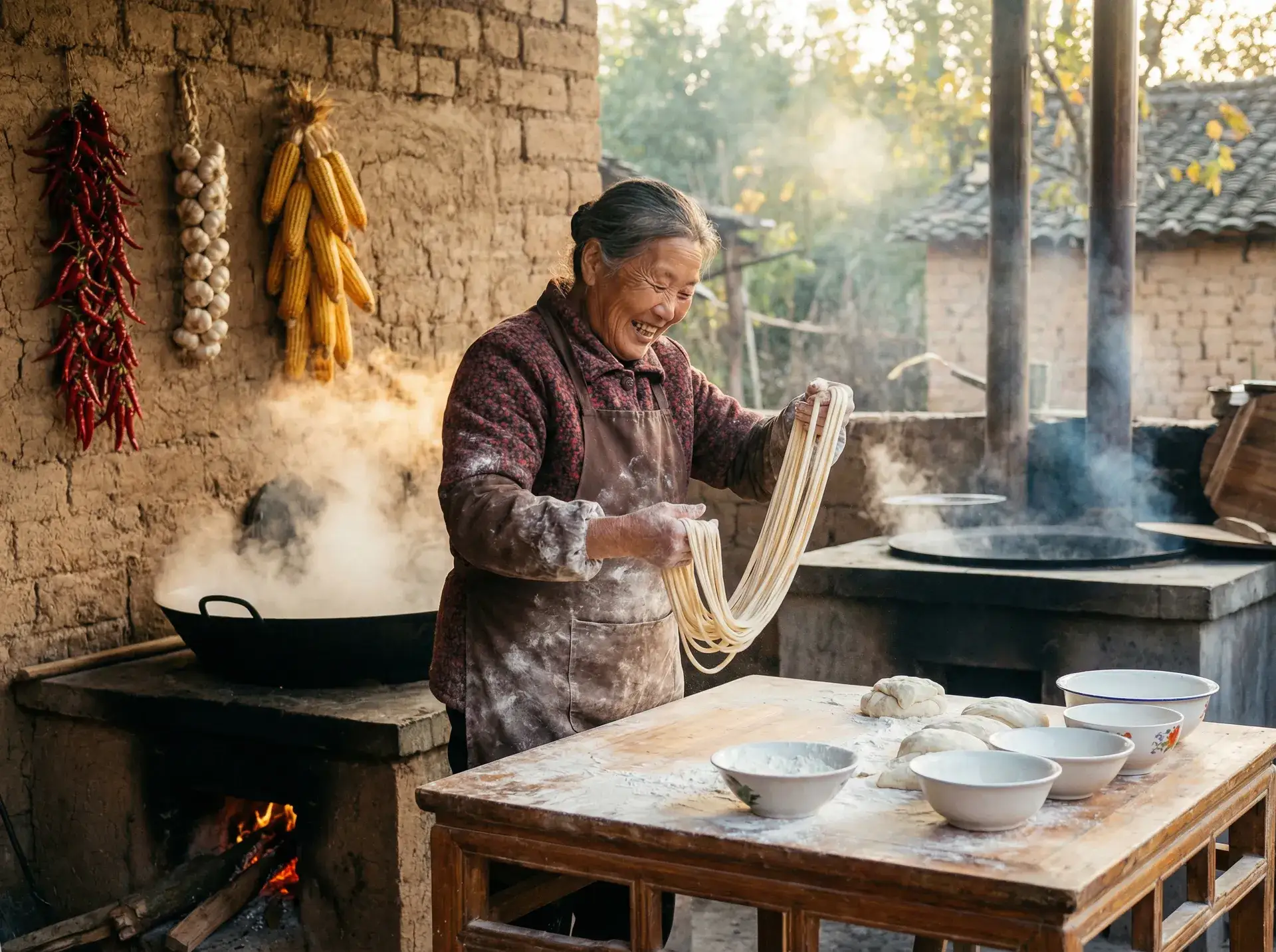 农家大嫂手擀面 - 李毓芬柯震东 乡村美食
